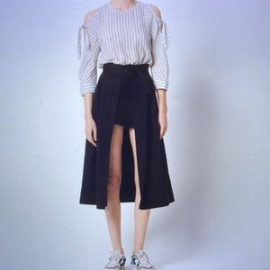 Sandro Paris Viveta Pleated Midi Skort in Black